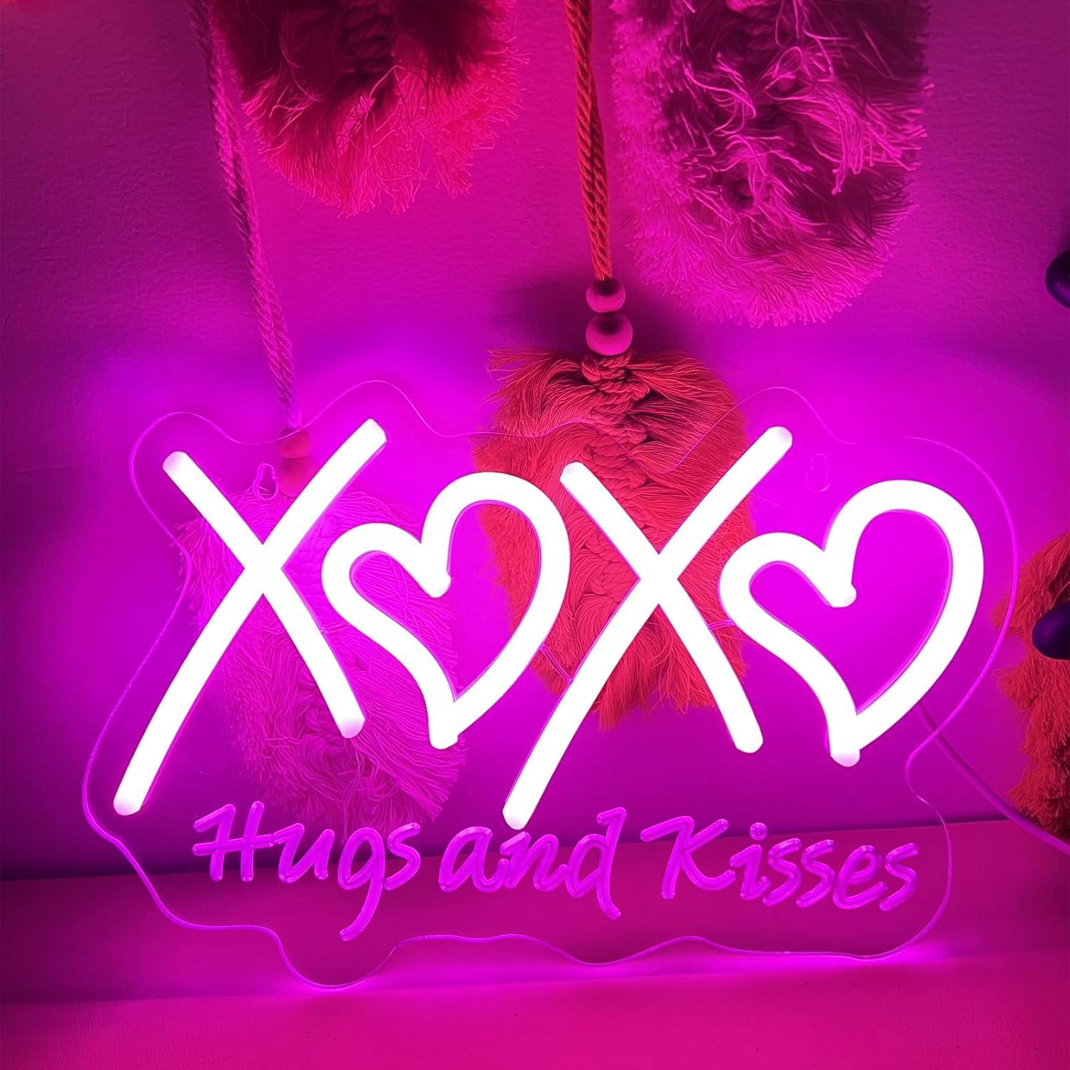 Neon Sign Party - Letreiro de néon XOXO, com motivos
